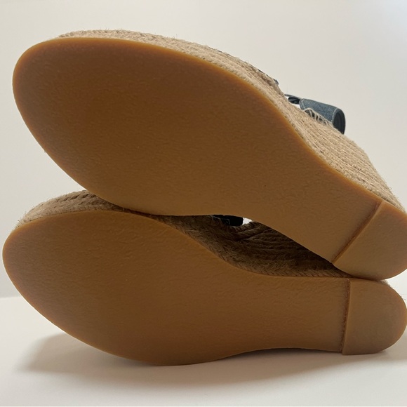 NIB SAINT LAURENT BLUE DENIM WEDGE ESPADRILLE SIZE 39 - Picture 6 of 11